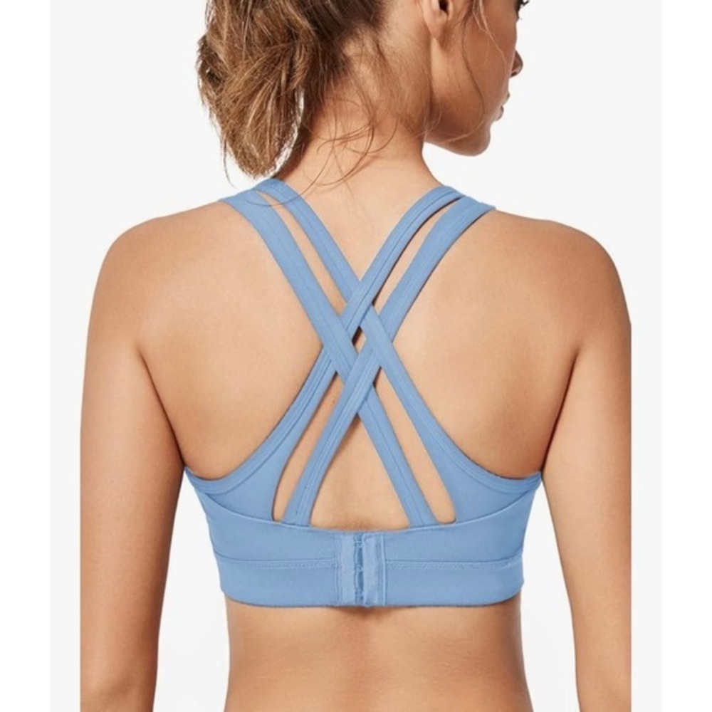 NEW Yvette High Support Plus Size 2XL‎ Sports Bra Light Blue Size Cross Back